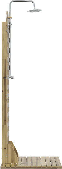 vidaXL Ντουζιέρα Πισίνας 76x223εκ. Καφέ