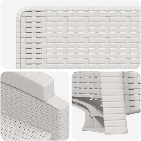 vidaXL Gartenstühle Rattan Weiß mit Kissen 56x63x92cm vidaXL Gartenstühle Rattan Weiß mit Kissen 56x63x92cm