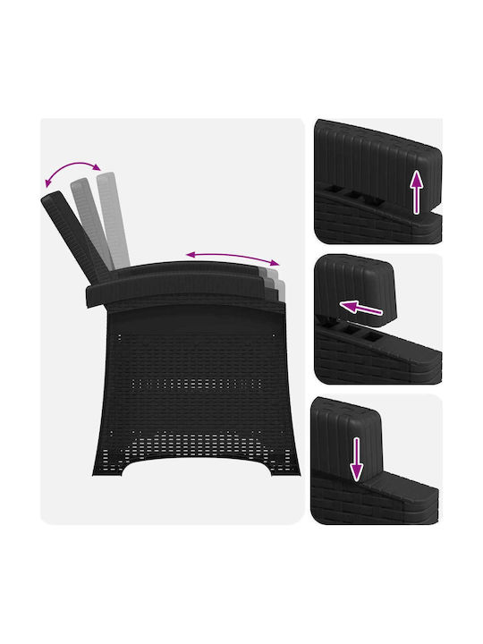 vidaXL Gartenstühle Rattan Anthrazit 56x63x92cm
