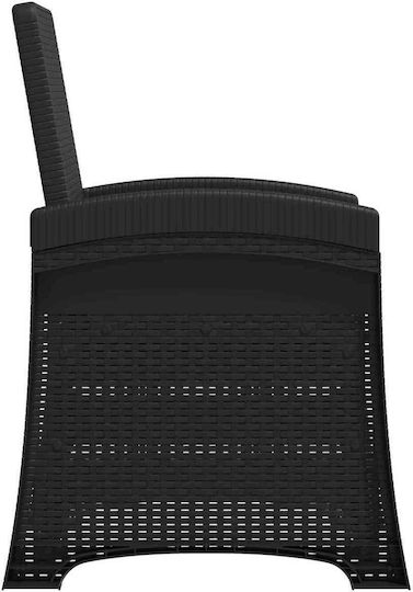 Πολυθρόνα Εξωτερικού Χώρου Rattan Ανθρακί 56x63x92εκ.