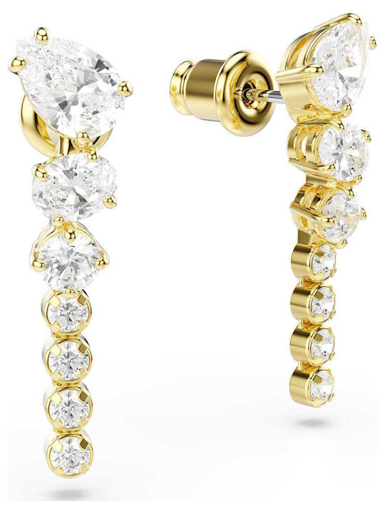 Swarovski Σκουλαρίκια Επιχρυσωμένα με Πέτρες