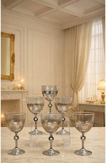 SteweHome Set Pahare Apă / Cocktail Cu Picior Din Sticlă Argintii 280ml 6 Bucăți SteweHome Set Pahare Apă / Cocktail Cu Picior Din Sticlă Argintii 280ml 6 Bucăți