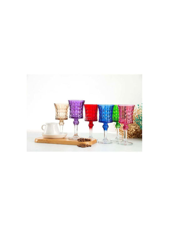 SteweHome Set of Water / Coffee Freddo Crystal Brown Goblet Glasses 140ml 6 Pieces