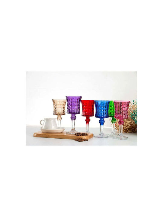 SteweHome Set of Water / Coffee Freddo Crystal Brown Goblet Glasses 140ml 6 Pieces