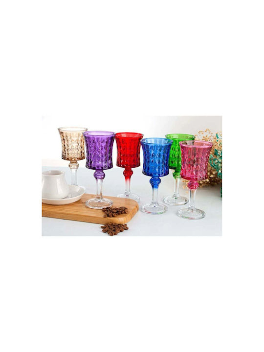 SteweHome Set of Water / Coffee Freddo Crystal Brown Goblet Glasses 140ml 6 Pieces