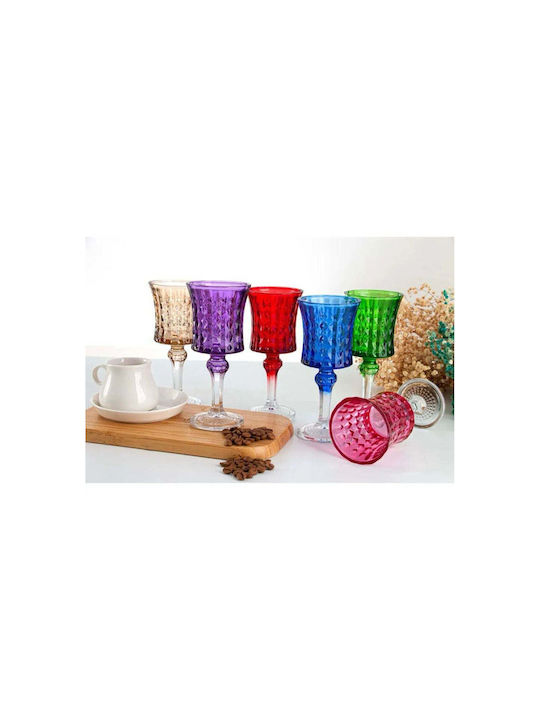 SteweHome Set of Water / Coffee Freddo Crystal Brown Goblet Glasses 140ml 6 Pieces