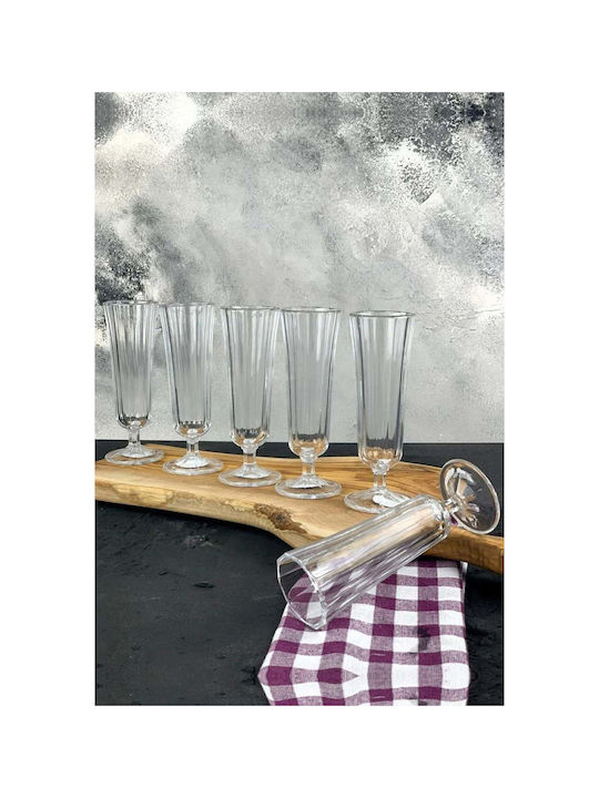 SteweHome Set Of Water Coffee/Freddo Liqueur/Ouzo Glasses In White Colour Goblet 150ml 6 Pieces