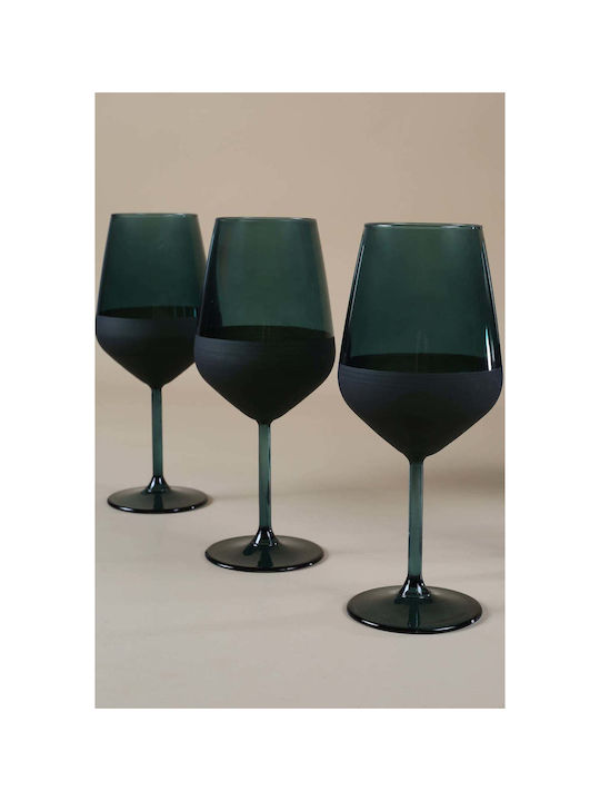 SteweHome Set of Glasses for White Wine Made of Glass in Green Colour 490ml 4 Pieces