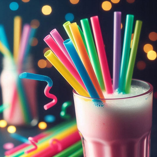 Reusable Plastic Straws Mix 250pcs