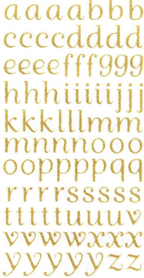 Glitter Stickers Alphabet Gold Letters 90pcs