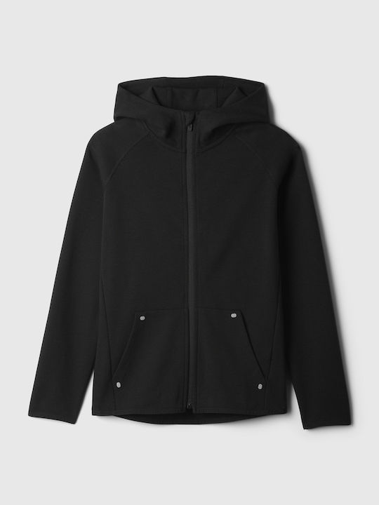 Bluze și Hanorace Pentru Copii Cardigan Cu Glugă și Buzunare Negru