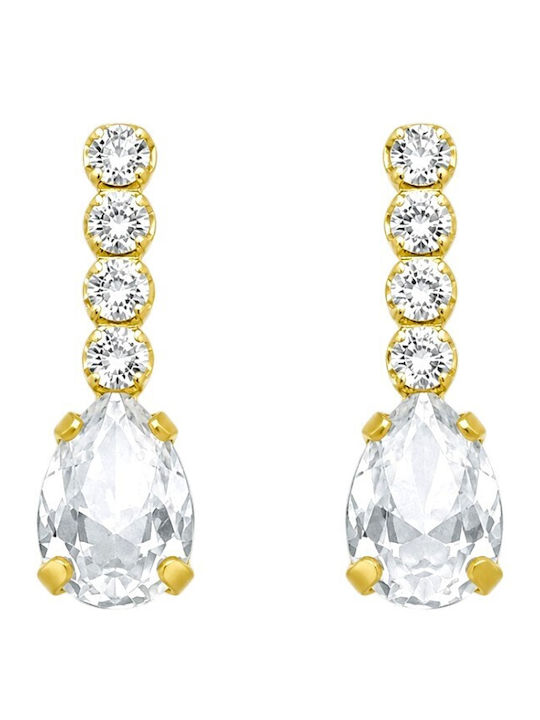 Victoria Cruz Earrings made of Silver Gold Plated with Stones
