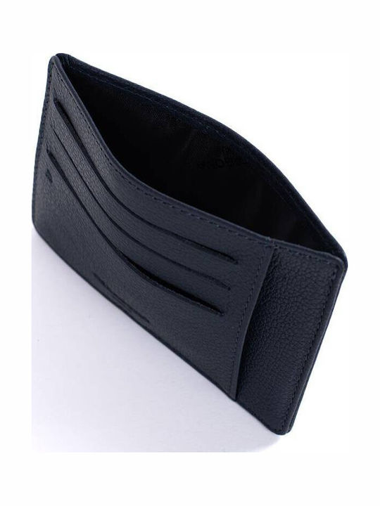 Leather Men's Wallet with RFID Blue