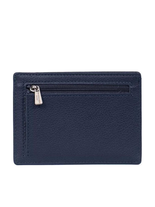 Leather Men's Wallet with RFID Blue
