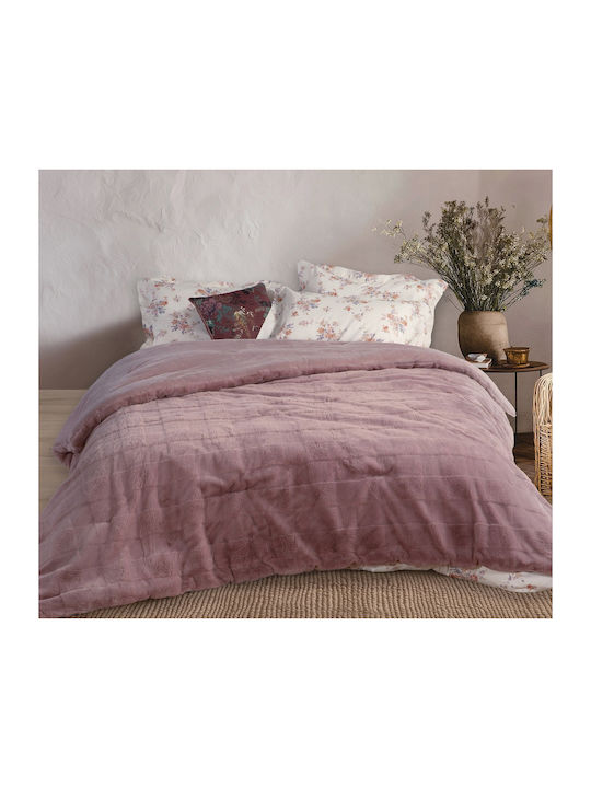 Nef-Nef Homeware Duvet Cover Queen 240x220cm Wane Mauve 740 GSMGsm