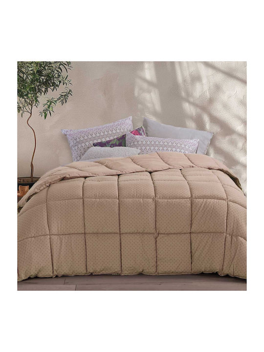 Nef-Nef Homeware Duvet Single with Hollowfiber Filling 160x220cm Colorfull Beige 330 GSMGsm