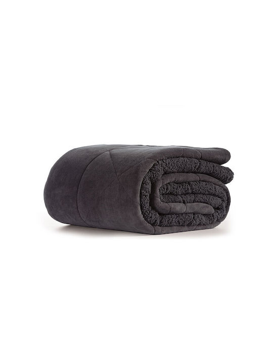Nef-Nef Homeware Κουβερτοπάπλωμα με Γέμιση Hollowfiber Υπέρδιπλο 220x240εκ. Storm D.Grey 180 GSM
