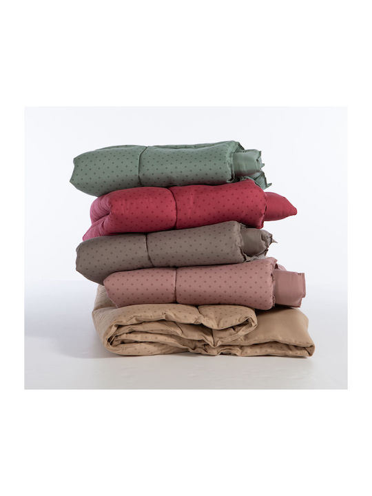 Nef-Nef Homeware Bettdecke Einzelbett mit Microfiber-Füllung 160x220cm Colorfull Taupe 330 GSMGsm