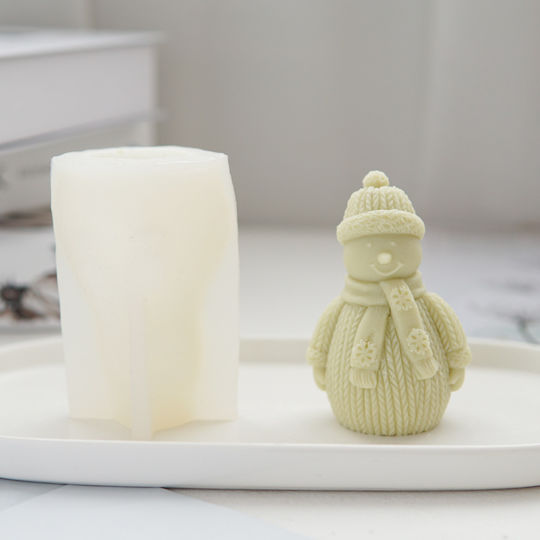 Matrițe Din Silicon Pentru Lumânări Om De Zăpadă 97x62 Mm
