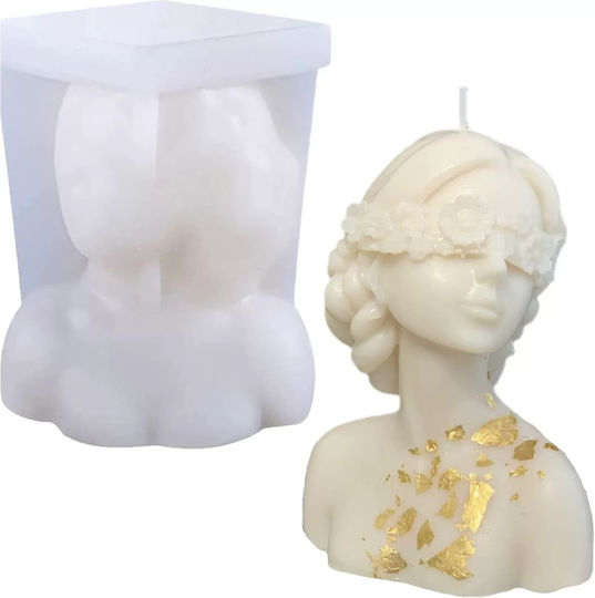 Silicone Mold Candles Woman Covered Eyes 98x78x58mm