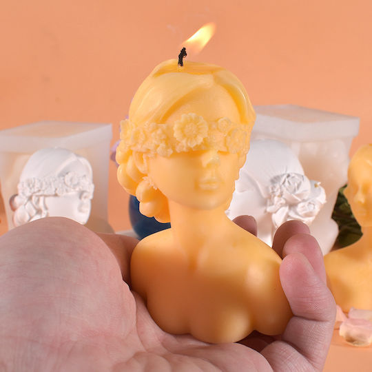 Silicone Mold Candles Woman Covered Eyes 98x78x58mm