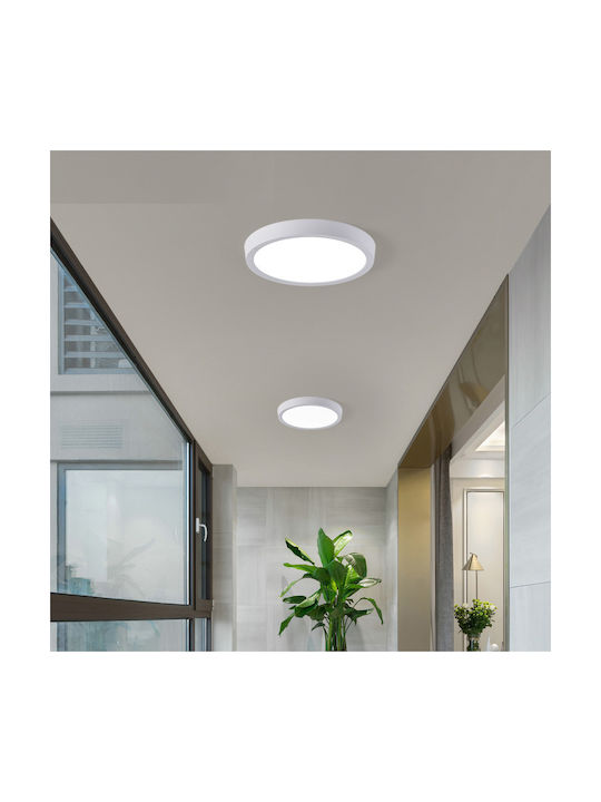 Lampa Πλαφονιέρα Οροφής Λευκή με Ενσωματωμένο LED