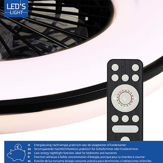 123led Deckenleuchte 48,5cm mit Licht Schwarze