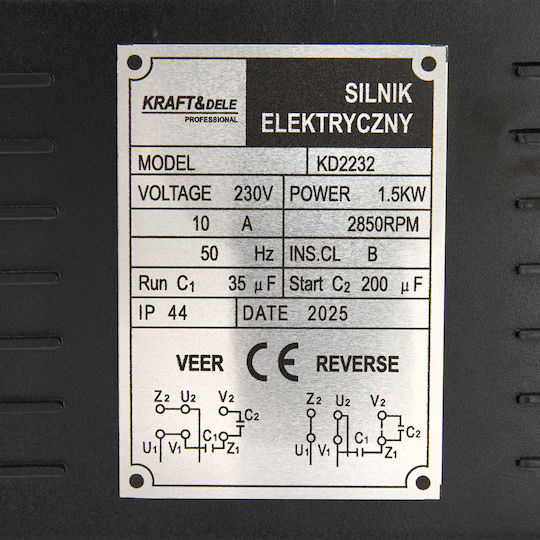 Elektrischer Motor 1,5 kW Kraft & Dele