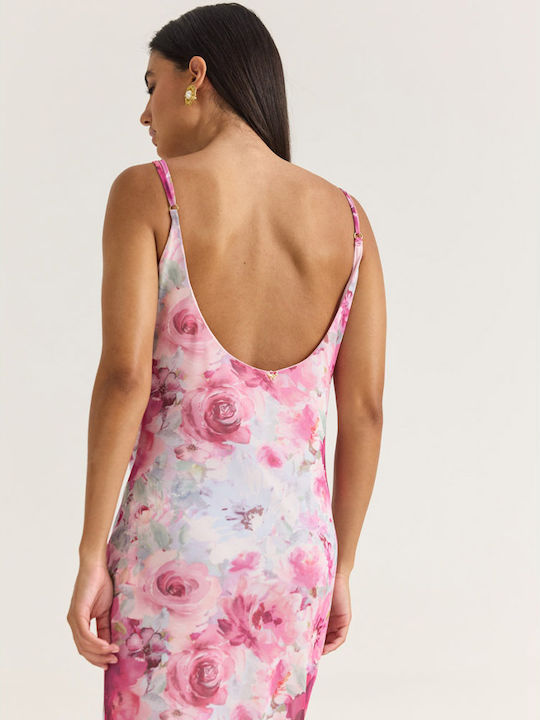 Sommer Midi Wickel Damenkleid für Hochzeit - Taufe Fuchsie