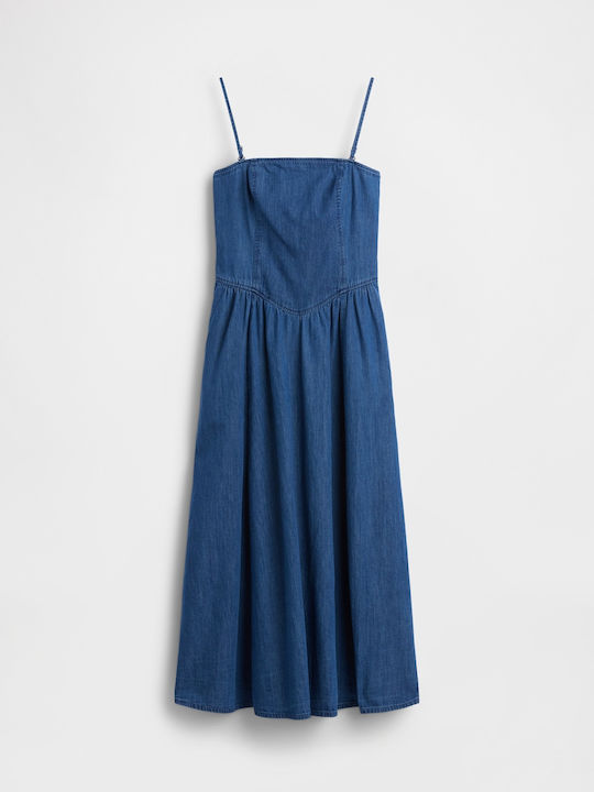 Maxi Denim Kleid Dunkelwaschung