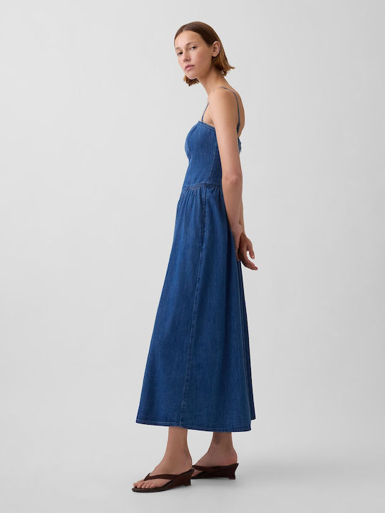 Maxi Denim Kleid Dunkelwaschung