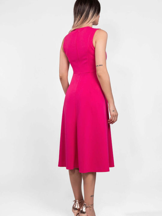 Summer Midi Dress for Wedding / Christening Fuchsia