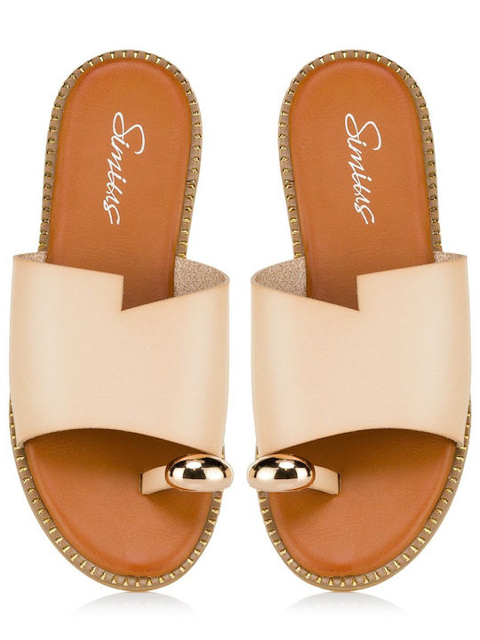 Damen Flache Sandalen Beigen