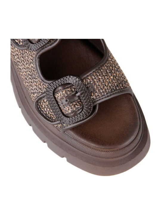 Women's Flat Sandals Flatforms Brown