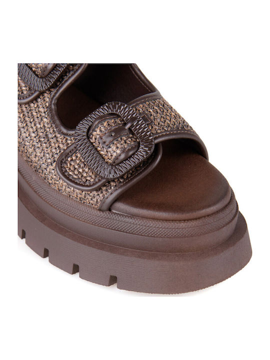 Women's Flat Sandals Flatforms Brown