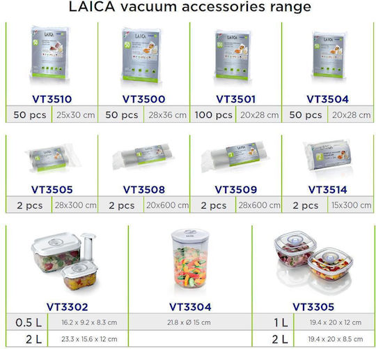 Laica Vacuum Sealer with Maximum Sealing Length 30mm Automatic