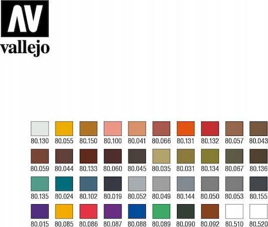 Acrylicos Vallejo Modellbau-Farben Set 40 Stück