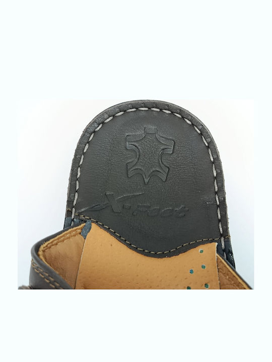 Leather Men's Sandals In Brown Colour
