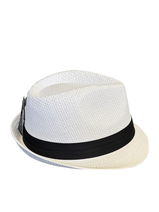 DENIA ACCESSORIES Fabric Men's Fedora Hat White