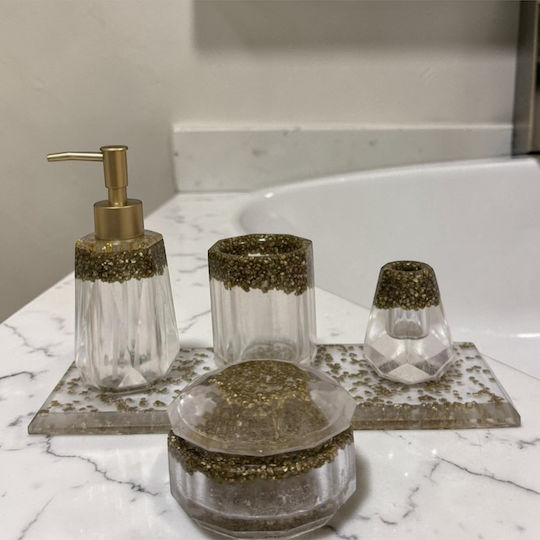 SteweHome Set Accesorii Baie Rășină Aurie
