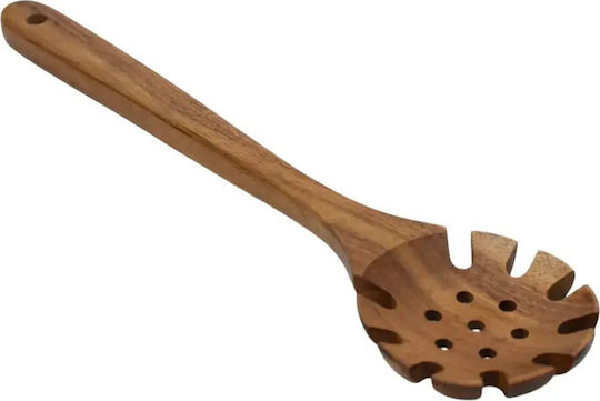 Set of Wooden Serving Utensils With Stand 9 Pieces