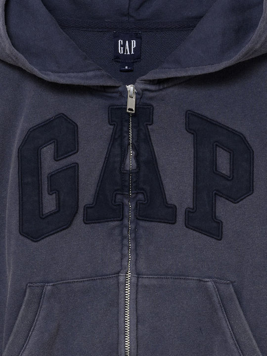 Long Women's Hoodie Sweatshirt with Hood Blue