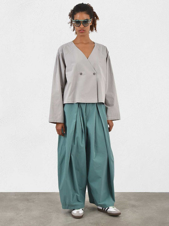 Women's Kimono Silver Grey