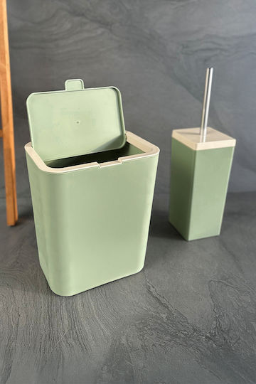 SteweHome Set Perie și Coș de Baie din Plastic 6l Verde