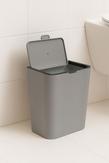SteweHome Plastic Bathroom Brush and Bin Set 6l Grey