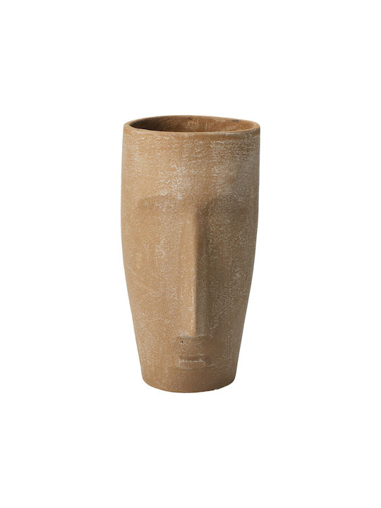 Decorative Beige Aluminum Vase 9x9xH15cm