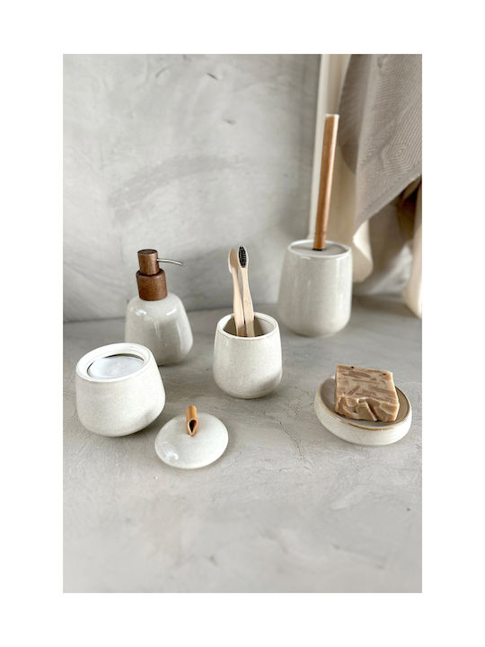 SteweHome Bathroom Accessory Set Ceramic Beige 5 Pieces