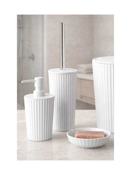 SteweHome Bathroom Accessory Set Plastic White 5 Pieces