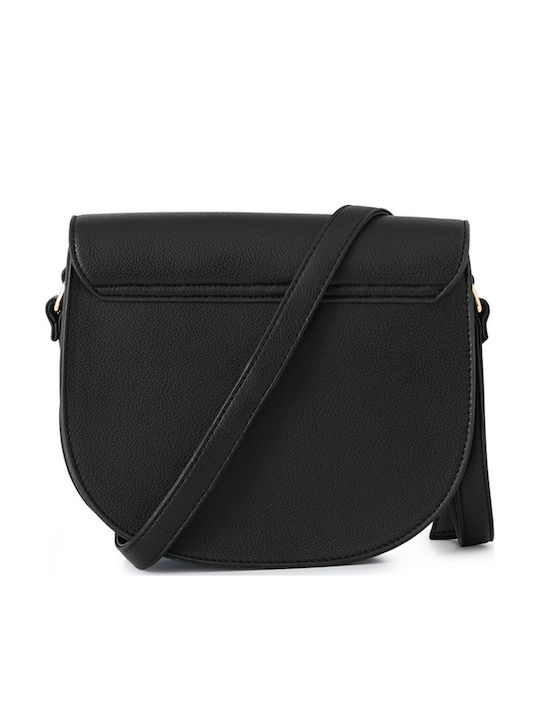 Damentasche mit Klappe in Schwarz