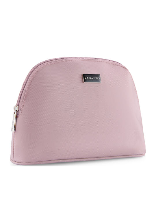 Geantă Cosmetice Zagatto Zg1027 Organizator Machiaj 1 Compartiment Spațios Închidere Cu Fermoar 26x19x10 Cm Ideală Pentru Călătorii Utilizare Zilnică Roz Deschis